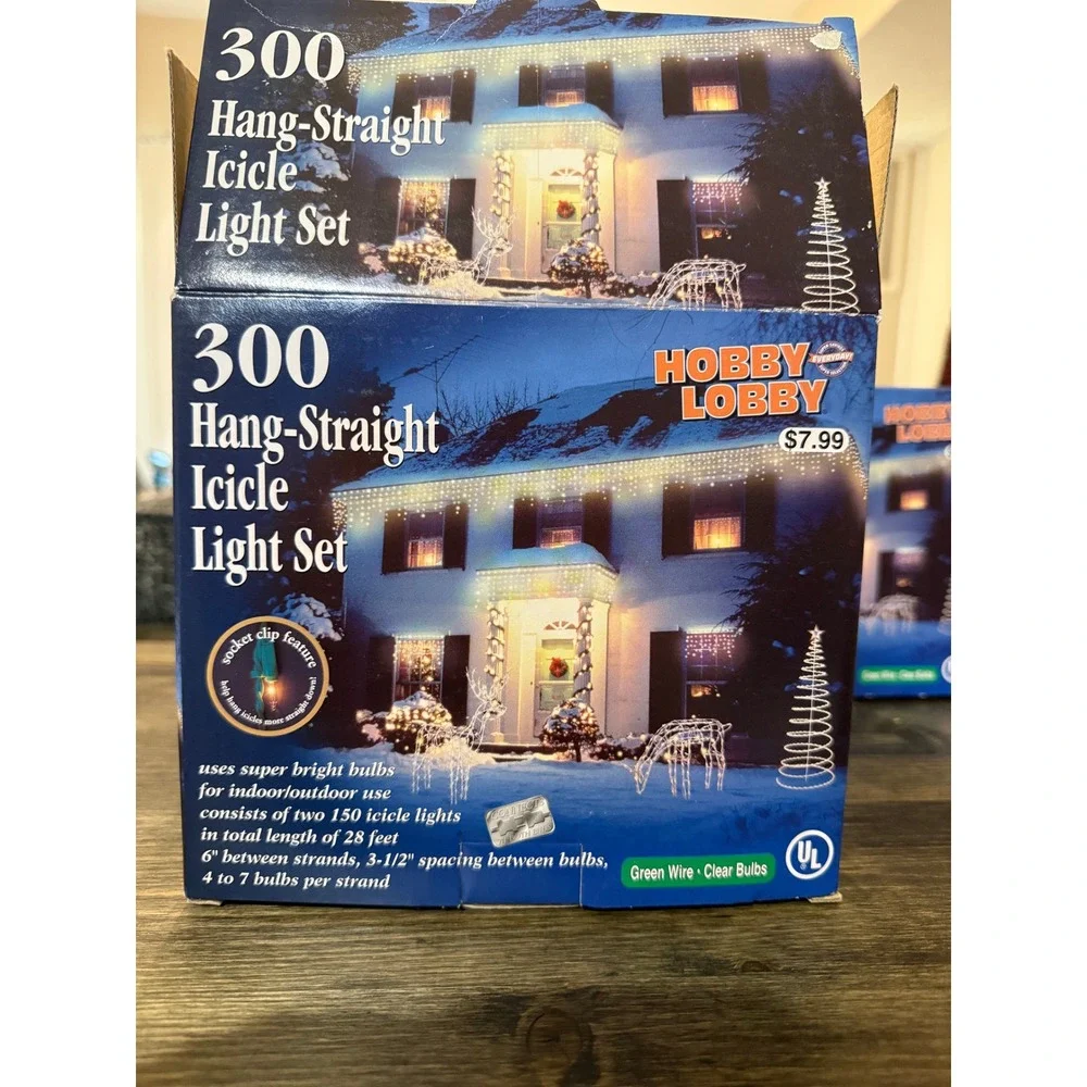 Hobby Lobby 300 Hang-Straight Icicle Light Set 28ft Indoor Outdoor Price for all